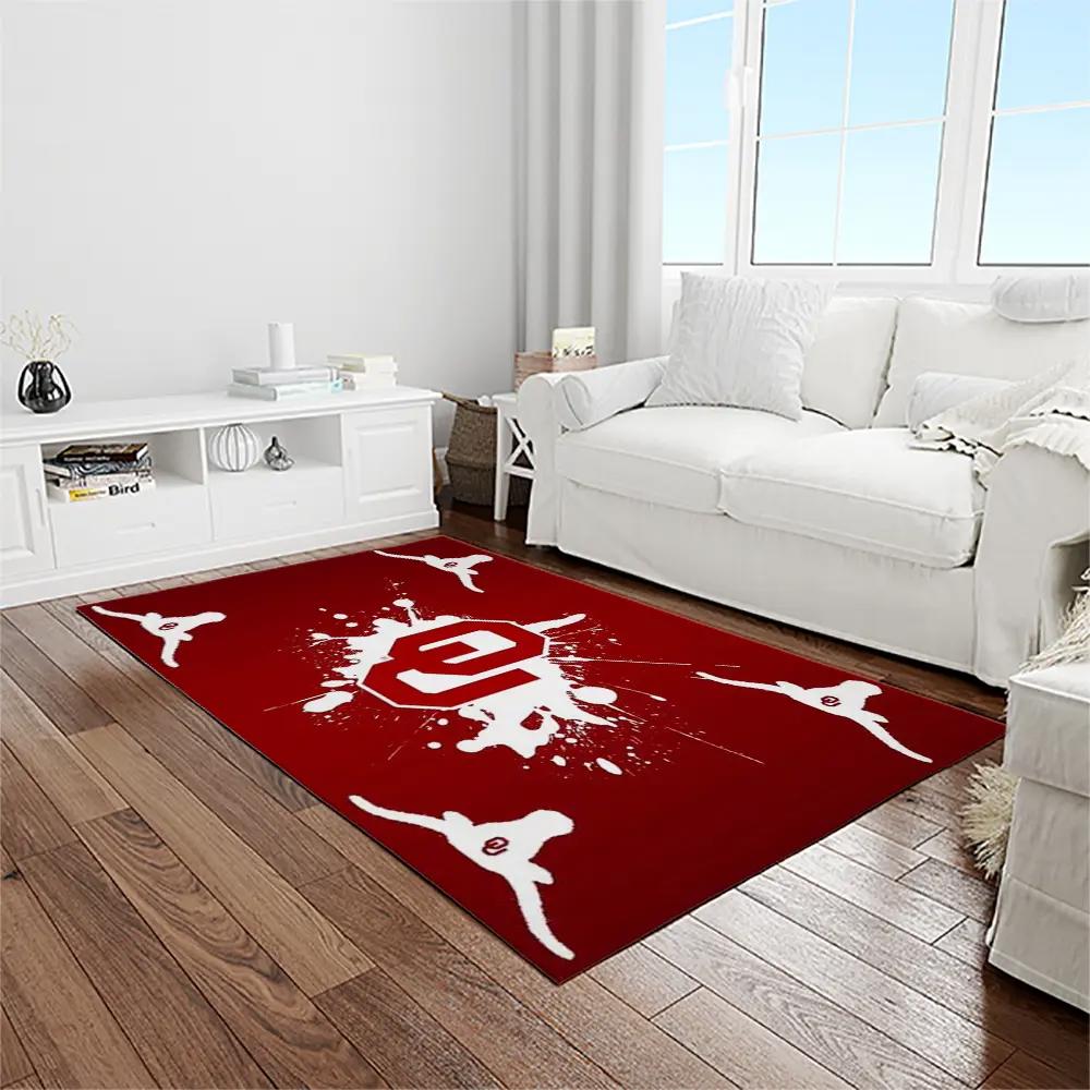 Ncaa oklahoma sooners sport basketball and foolball team logo rectangle area rug os29 Rectangle Rug