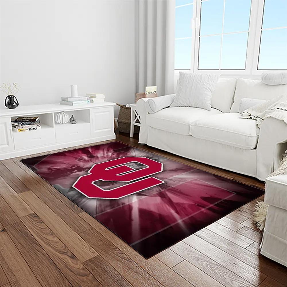 Ncaa oklahoma sooners sport basketball and foolball team logo rectangle area rug os93 Rectangle Rug
