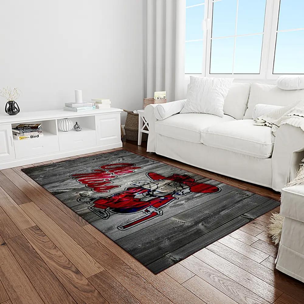 Ncaa ole miss rebels sport basketball and foolball team logo rectangle area rug omr11 Rectangle Rug