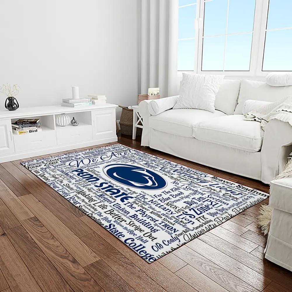 Ncaa penn state nittany lions college sport basketball and foolball team logo rectangle area rug psnl35 Rectangle Rug