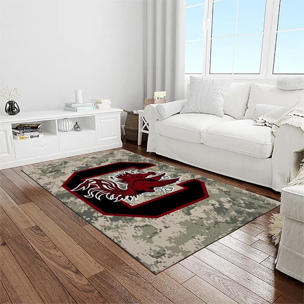 Ncaa south carolina gamecocks college sport basketball and foolball team logo rectangle area rug scg02 Rectangle Rug