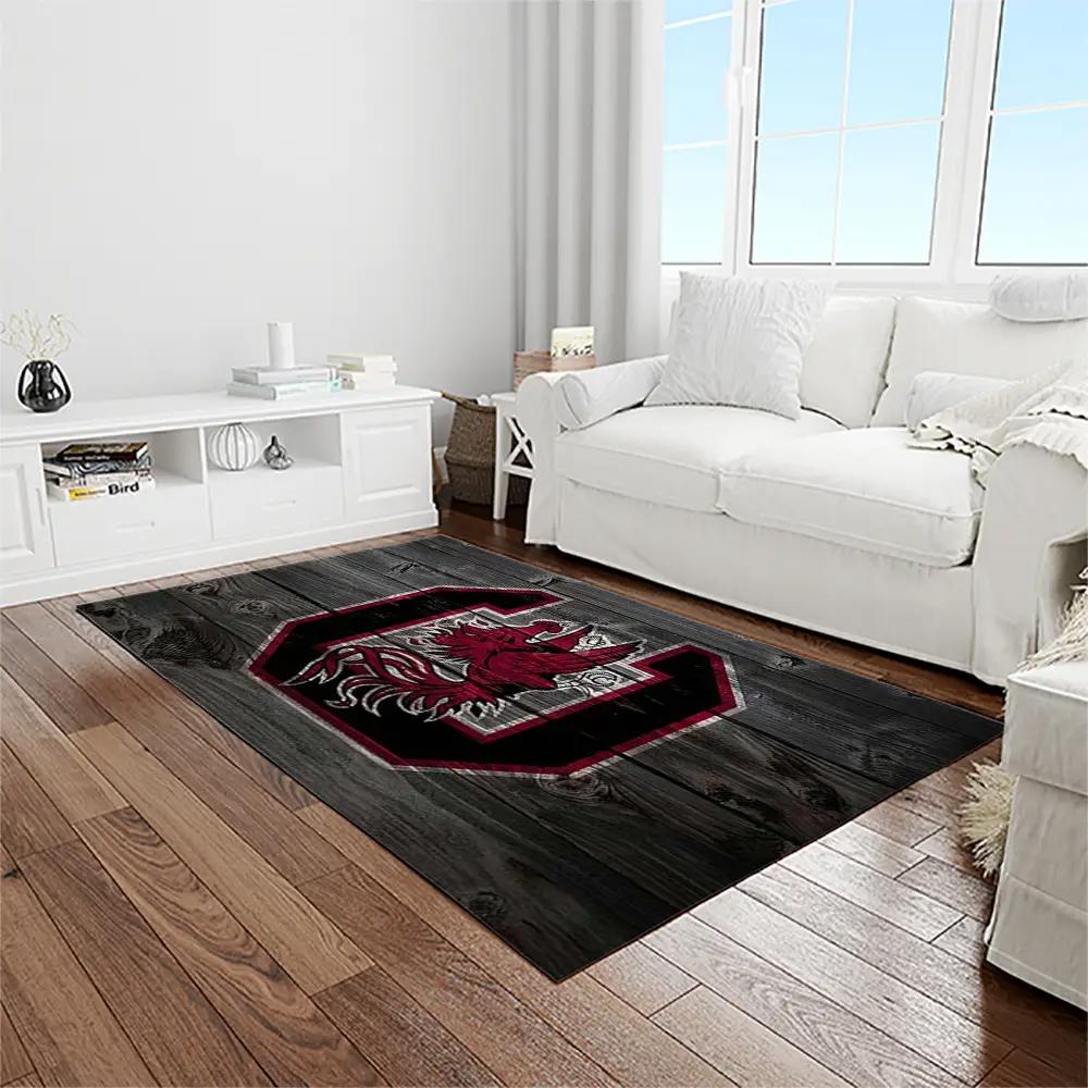 Ncaa south carolina gamecocks college sport basketball and foolball team logo rectangle area rug scg28 Rectangle Rug