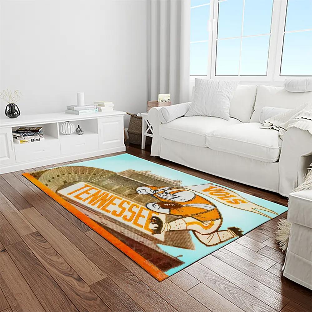 Ncaa tennessee volunteers college sport basketball and foolball team logo rectangle area rug tvs52 Rectangle Rug