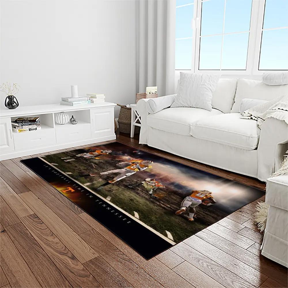 Ncaa tennessee volunteers college sport basketball and foolball team logo rectangle area rug tvs64 Rectangle Rug