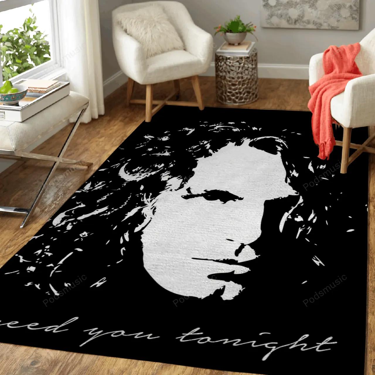Need you tonight music art for fans area rug living room carpet rug regtangle carpet floor decor home decor Rectangle Rug