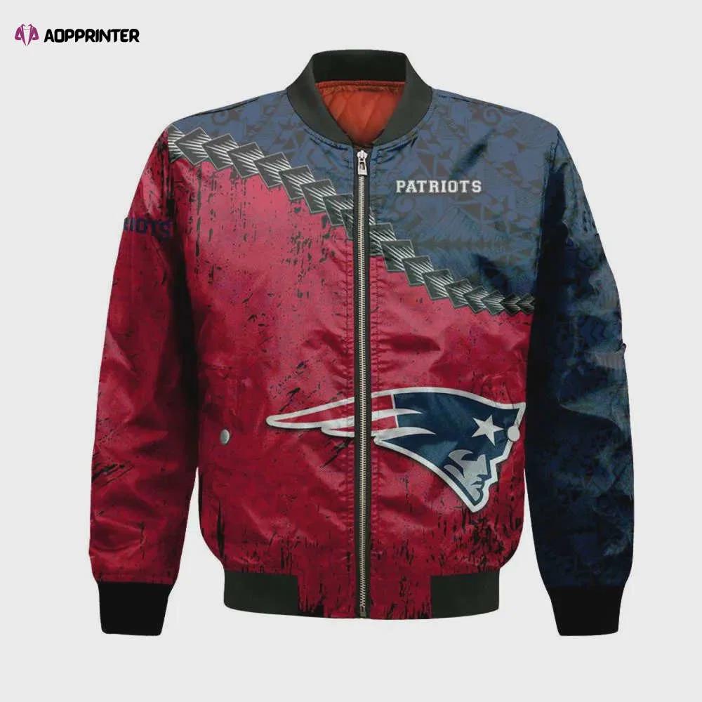 New england patriots bomber jacket 3d printed grunge polynesian tattoo Bomber Jacket