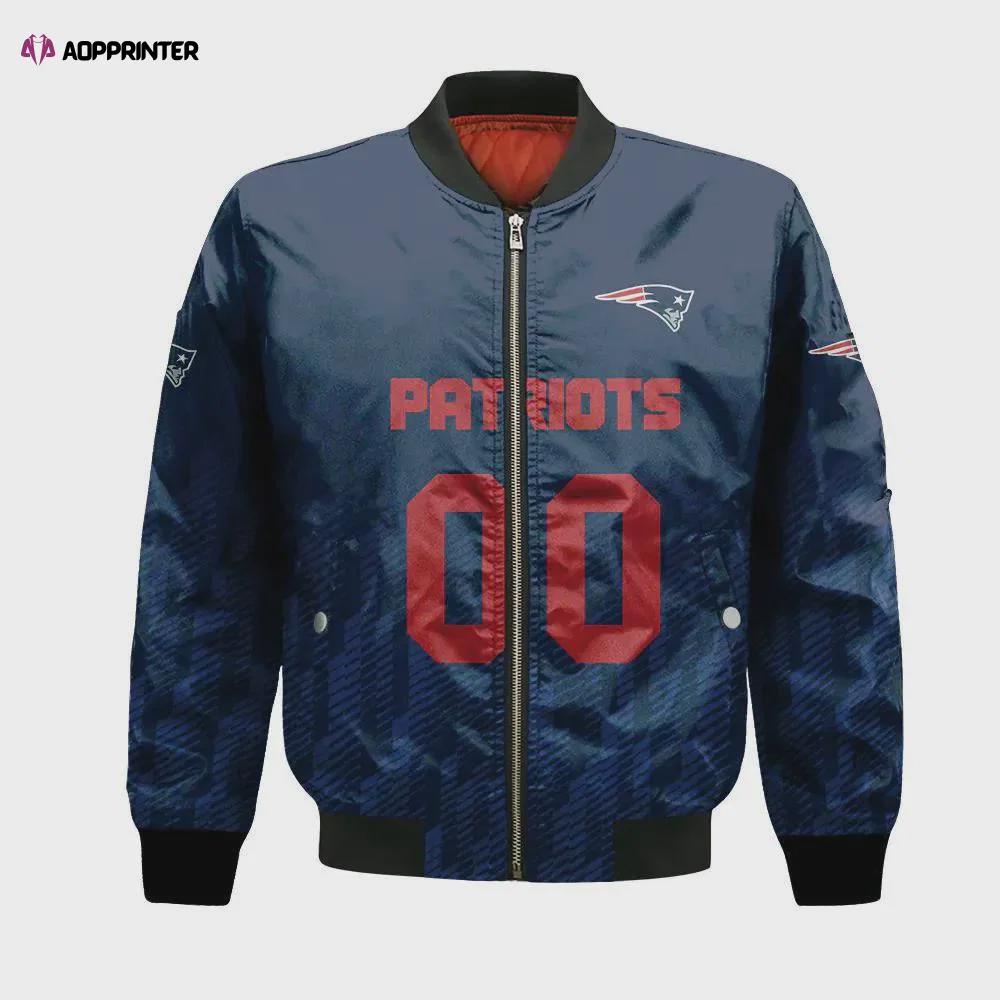 New england patriots bomber jacket 3d printed team logo custom text and number Bomber Jacket