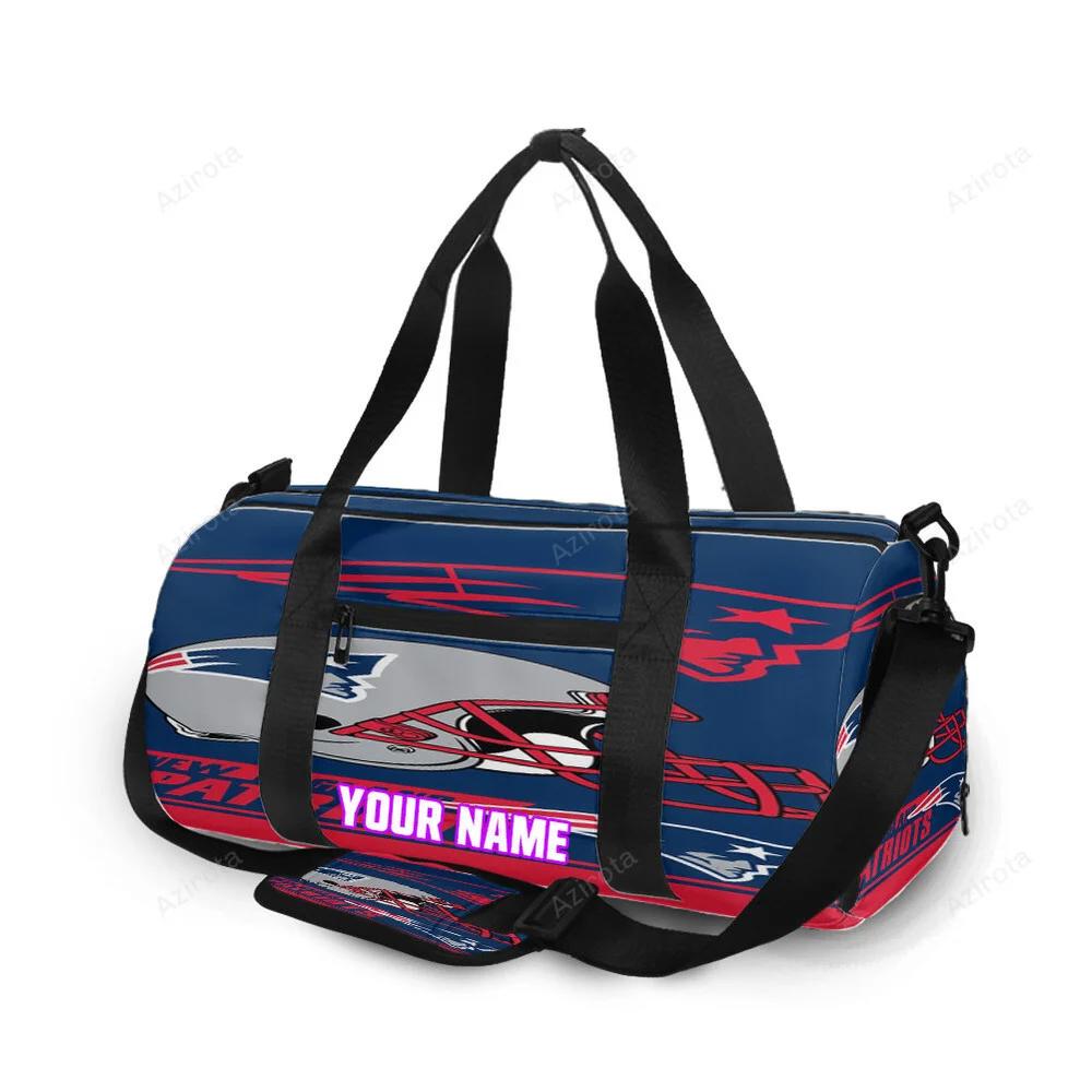 New england patriots helmet red navy personalized name travel bag gym bag 506 Travel Bag