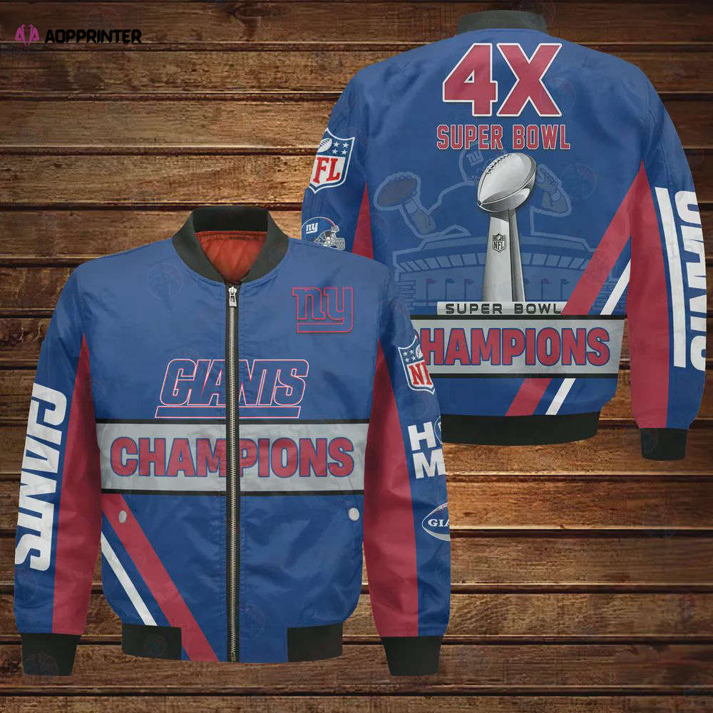 New york giants 4x super bowl champions design bomber jacket Bomber Jacket