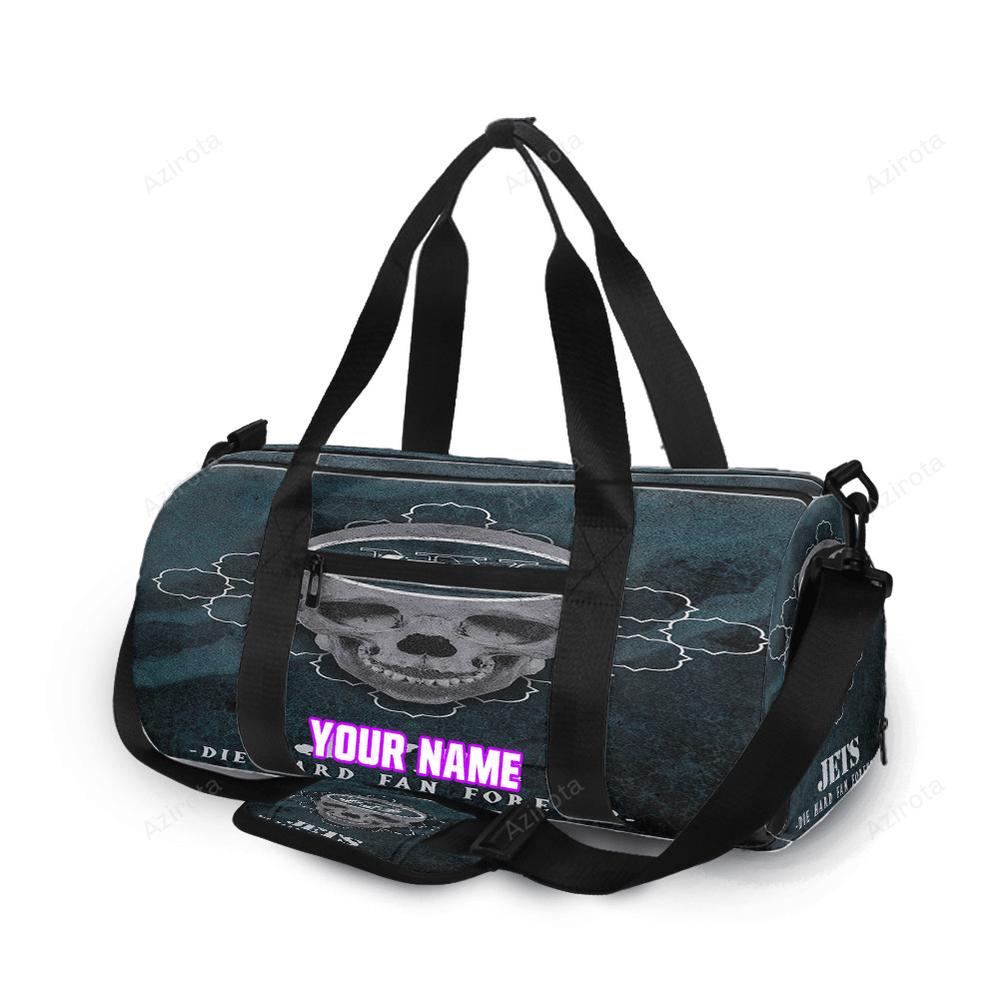 New york jets skull v41 personalized name travel bag gym bag 1337 Travel Bag