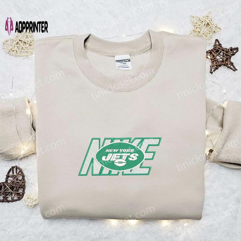 New york jets x nike embroidered shirt & hoodie: ultimate nfl fandom gifts Embroidered Shirt