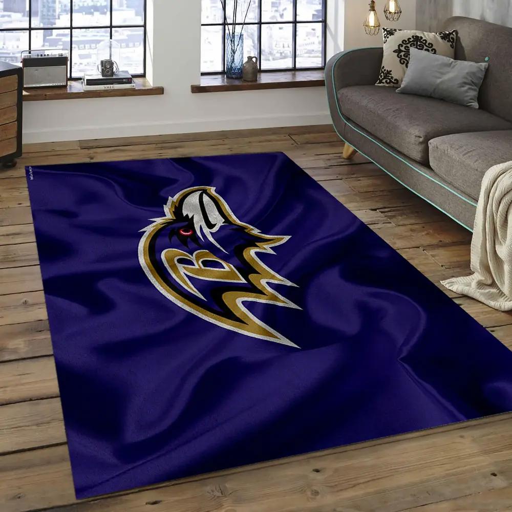 Nfl baltimore ravens prominent football team logo rectangle area rug brv14 Rectangle Rug