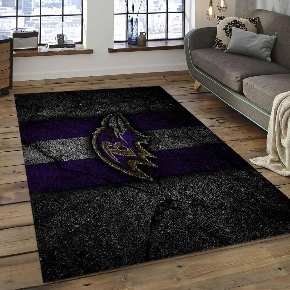 Nfl baltimore ravens tenacity football team logo rectangle area rug brv26 Rectangle Rug