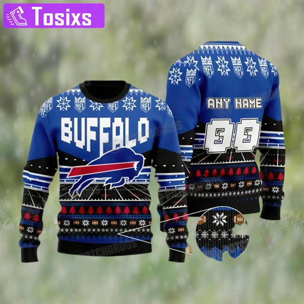 Nfl buffalo bills personalized ugly christmas sweater football fan gift Christmas Ugly Sweater