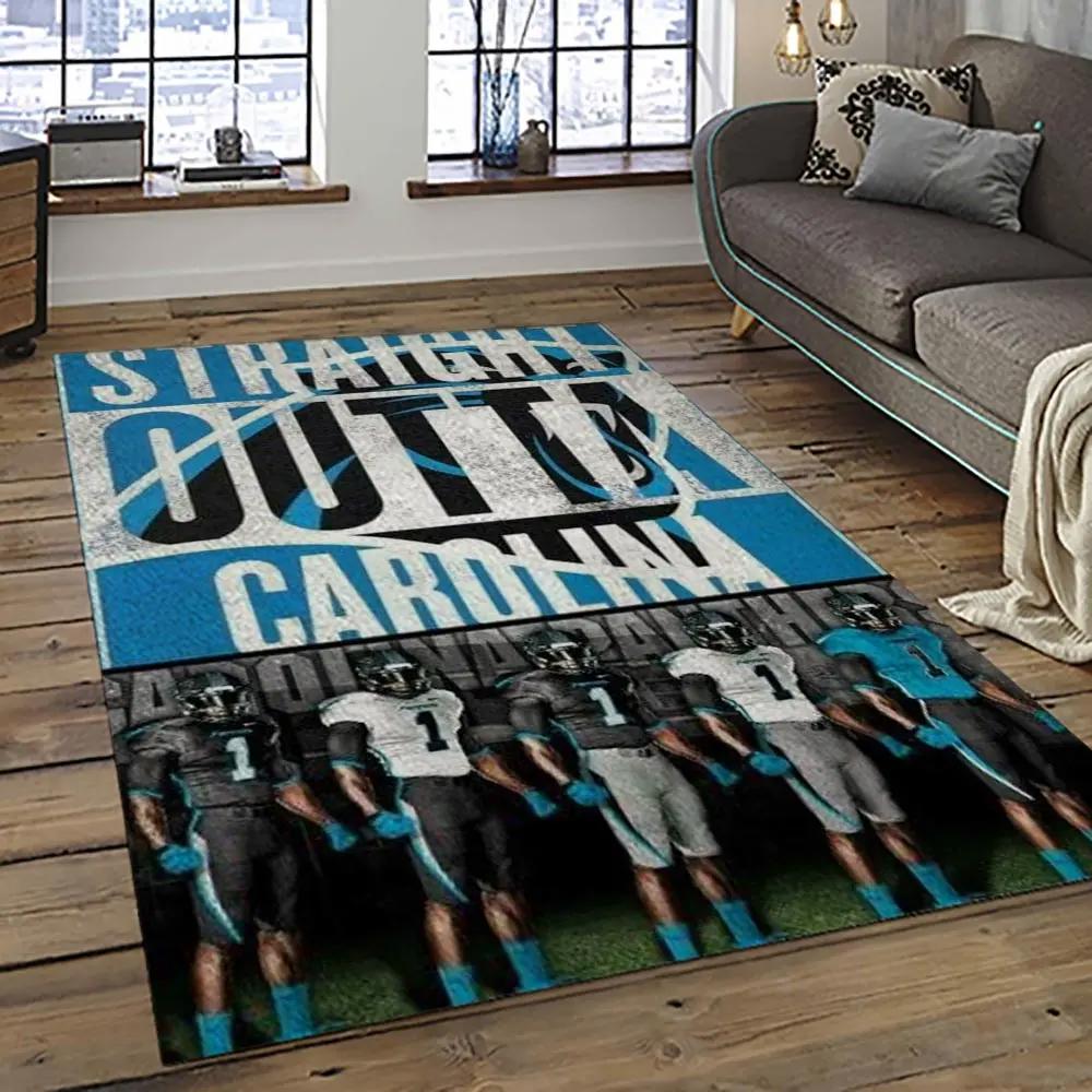 Nfl carolina panthers football team logo sport carpet area rug gift for friends cnps20 Rectangle Rug