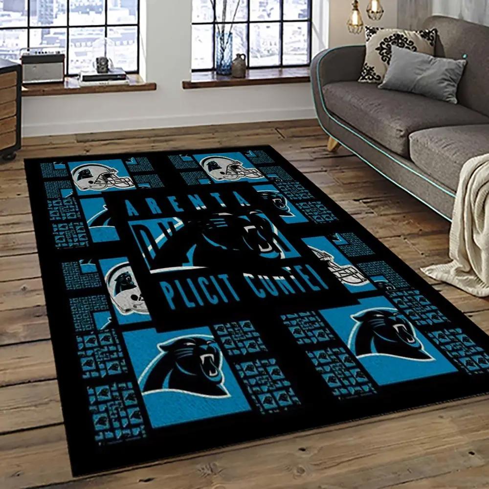Nfl carolina panthers football team logo sport carpet area rug gift for friends cnps30 Rectangle Rug