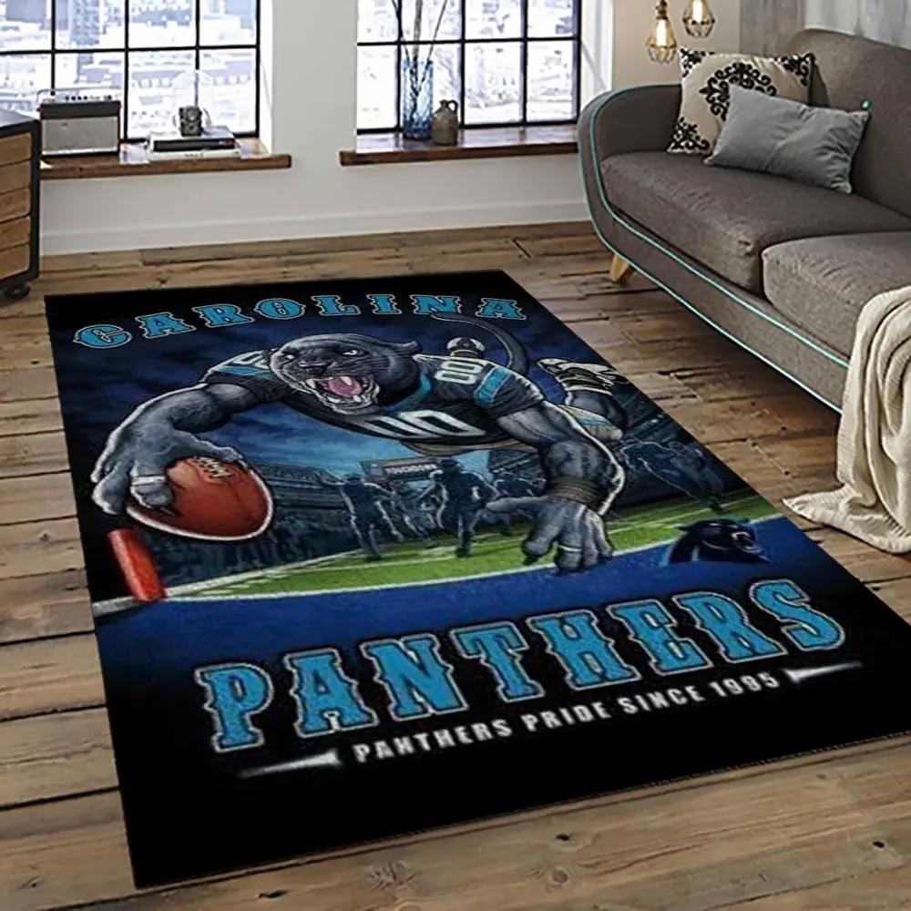 Nfl carolina panthers football team logo sport carpet area rug gift for friends cnps39 Rectangle Rug