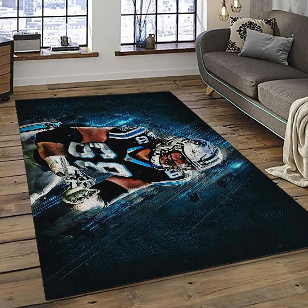 Nfl carolina panthers football team logo sport carpet area rug gift for friends cnps5 Rectangle Rug