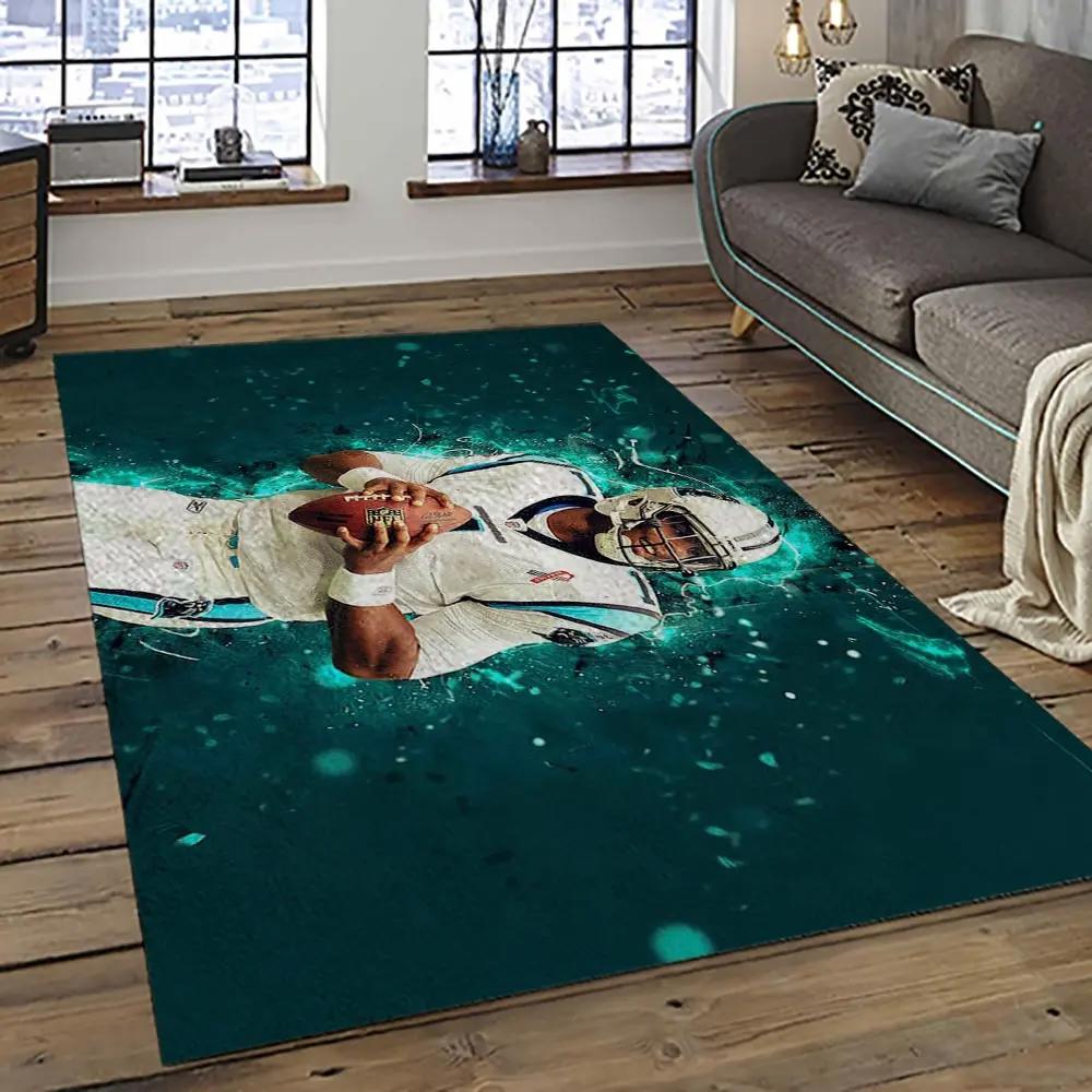 Nfl carolina panthers football team logo sport carpet area rug gift for friends cnps8 Rectangle Rug