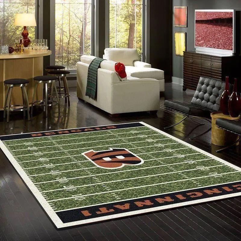 Nfl cincinnati bengals football field living room carpet home rug Rectangle Rug