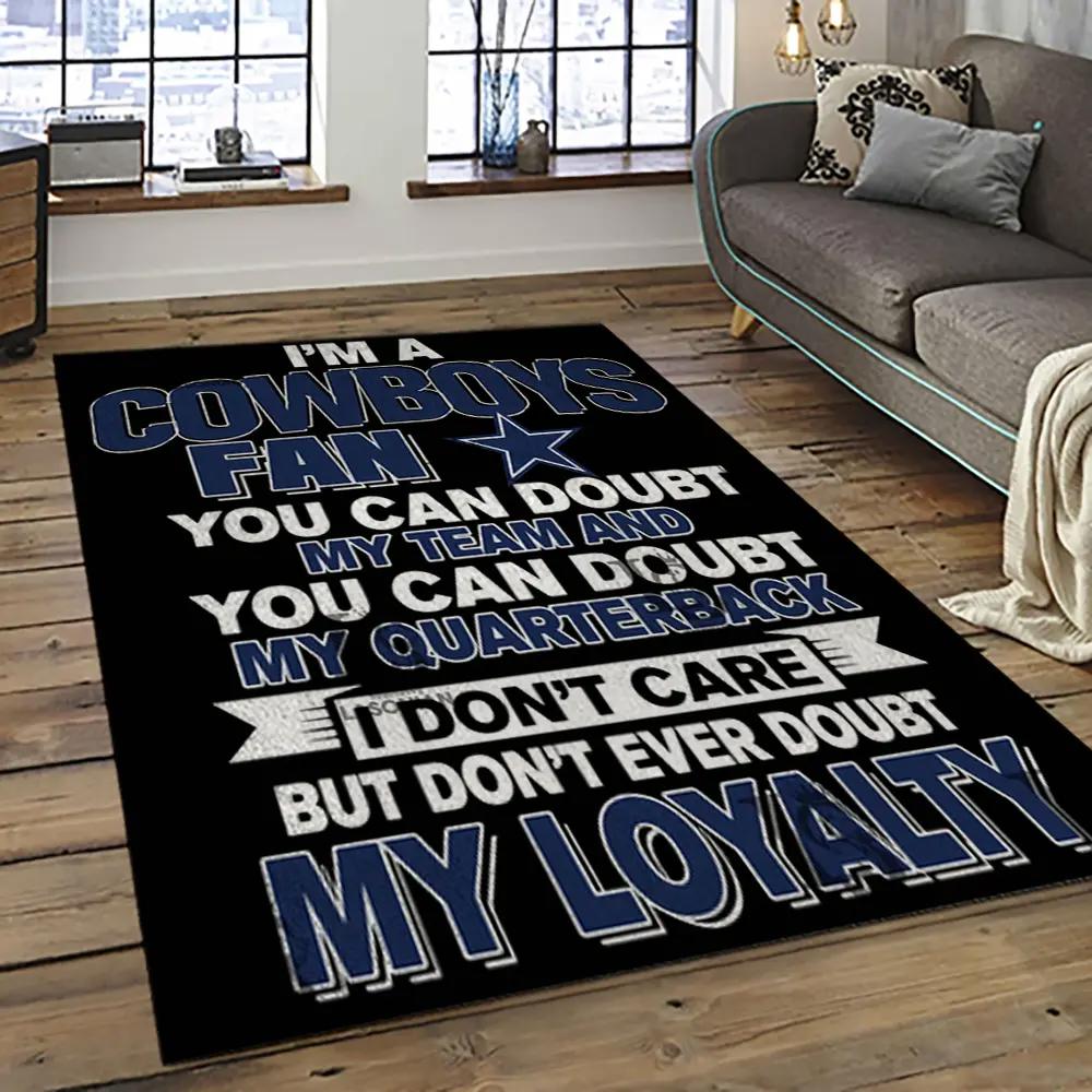 Nfl dallas cowboy football team logo sport carpet rectangle area rug for living room dc09 Rectangle Rug