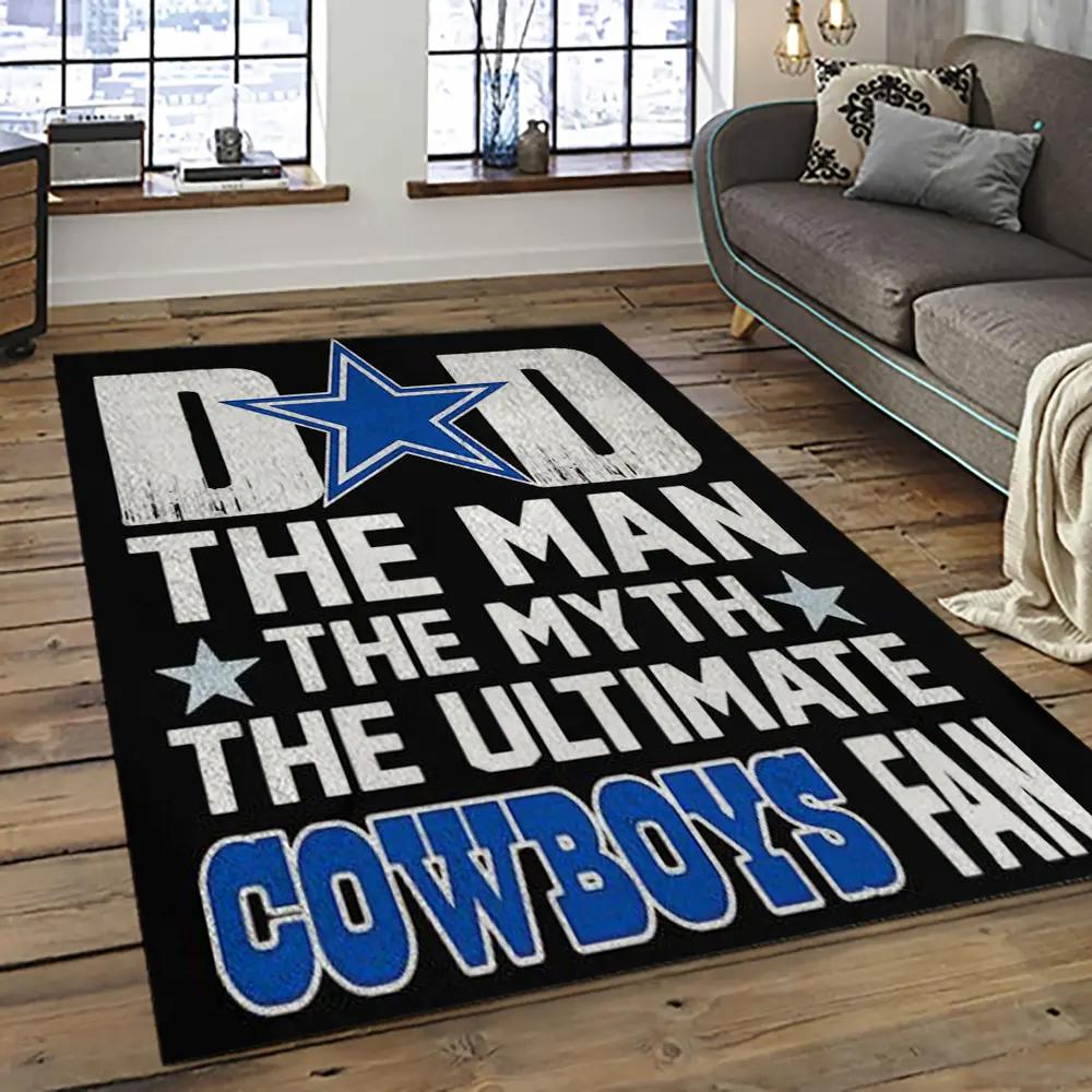 Nfl dallas cowboy football team logo sport carpet rectangle area rug for living room dc14 Rectangle Rug