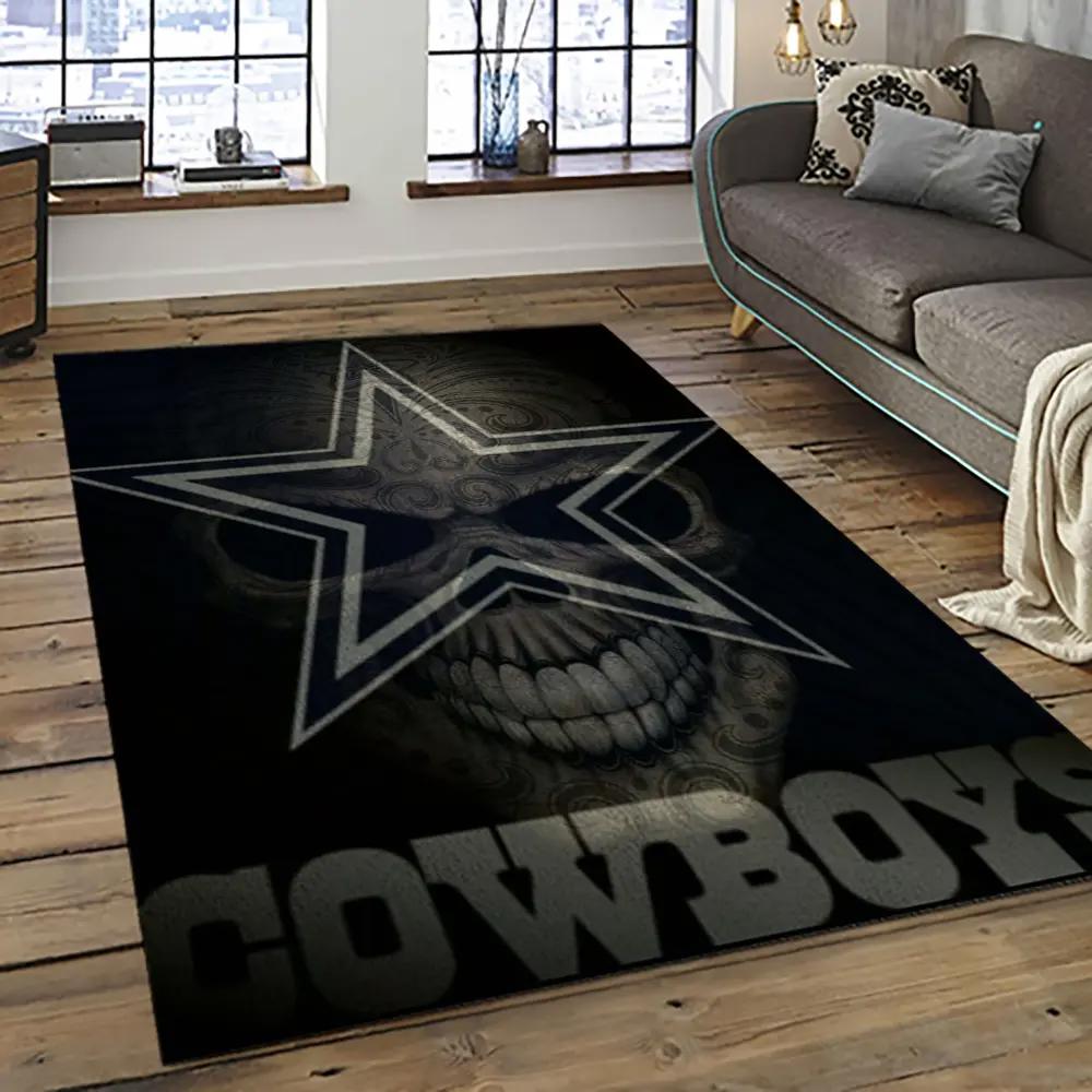 Nfl dallas cowboy football team logo sport carpet rectangle area rug for living room dc17 Rectangle Rug