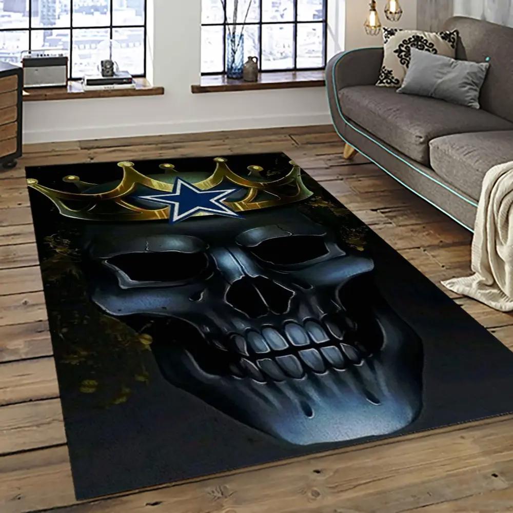 Nfl dallas cowboy football team logo sport carpet rectangle area rug for living room dc19 Rectangle Rug