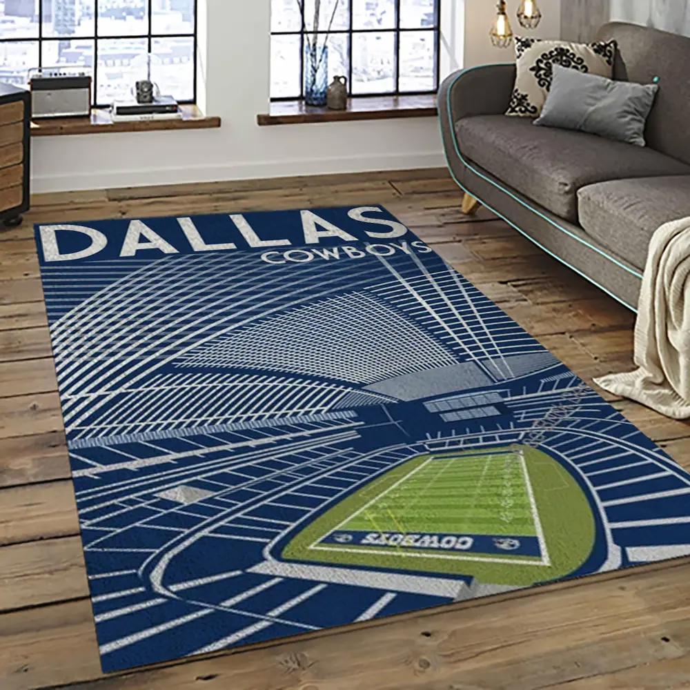 Nfl dallas cowboy football team logo sport carpet rectangle area rug for living room dc47 Rectangle Rug