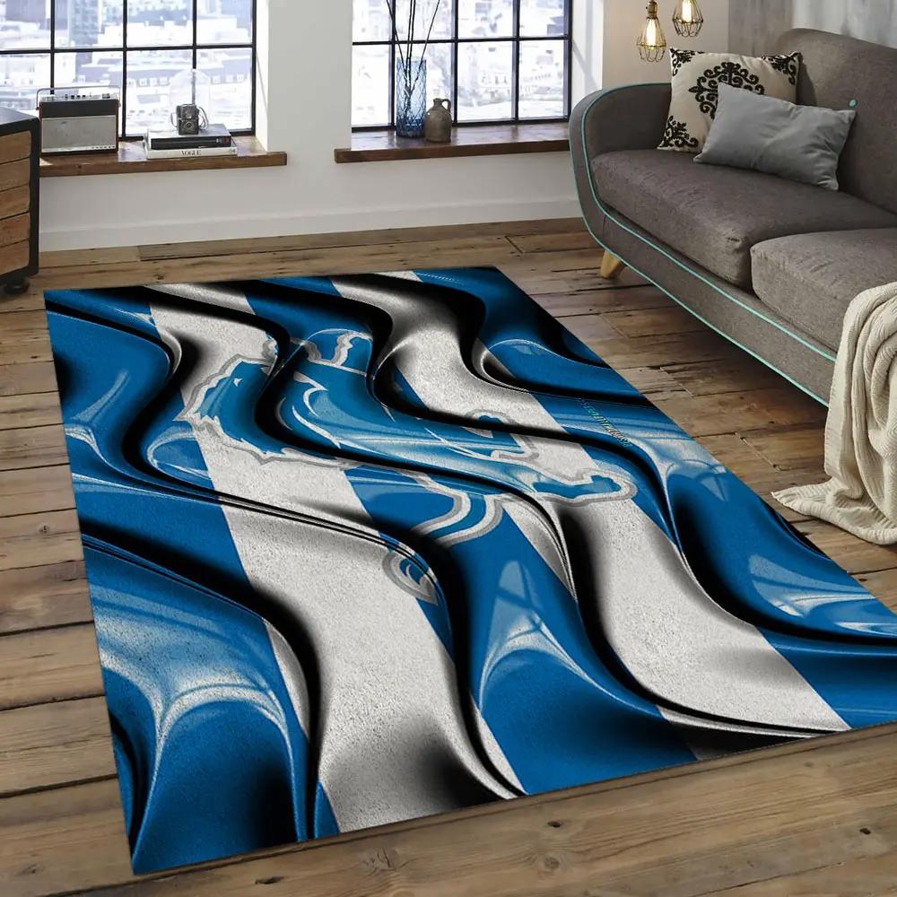 Nfl detroit lions football team logo rectangle area rug dl06 Rectangle Rug