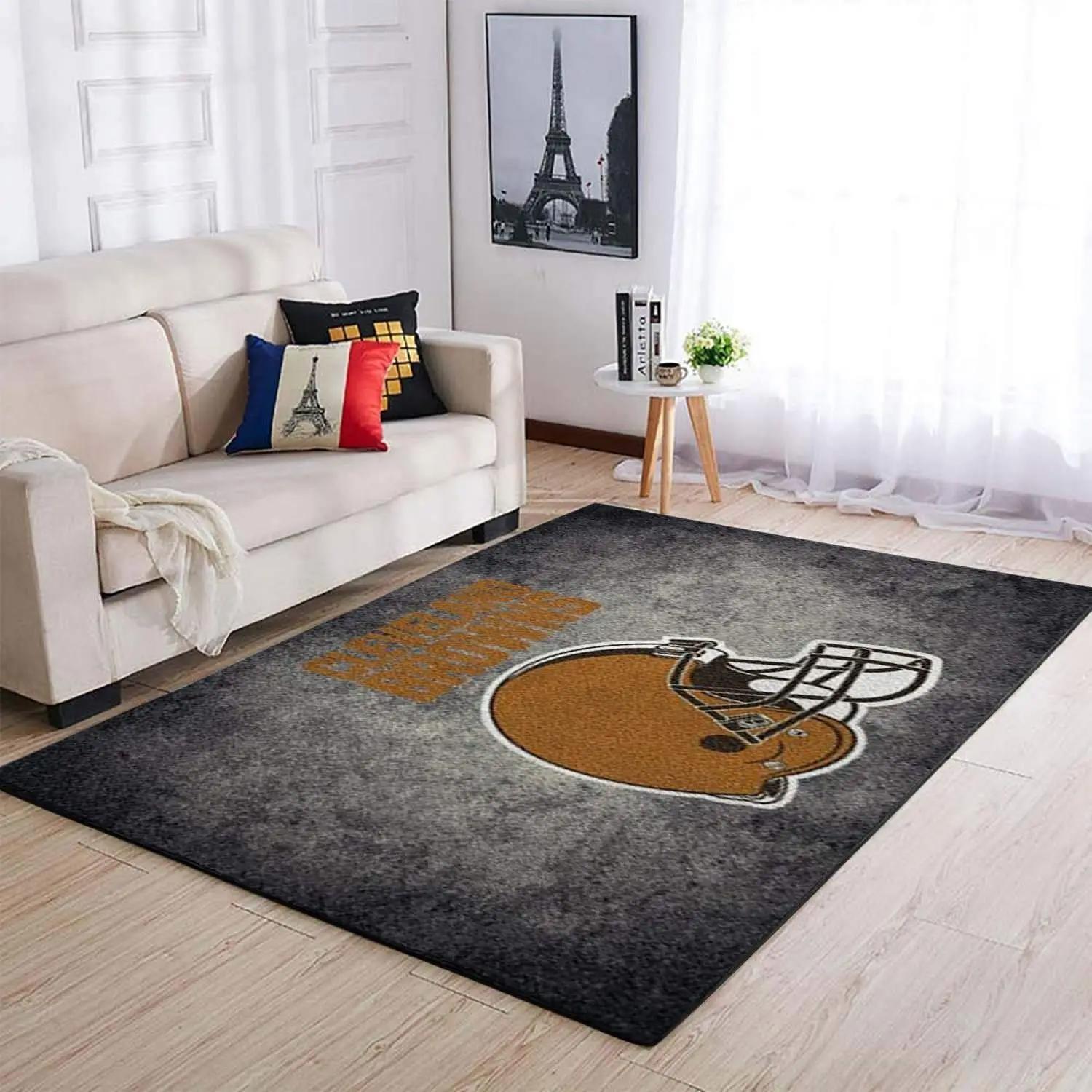 Nfl football cleveland browns rug area rug home decor homebeautyus rug Rectangle Rug