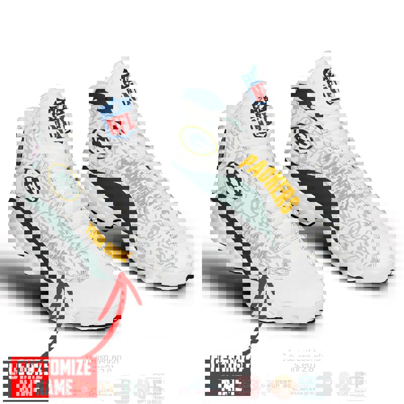 Nfl green bay packers Air Jordan 13 Gifts For Men Women Full Size Shoes Sneakers For Fans