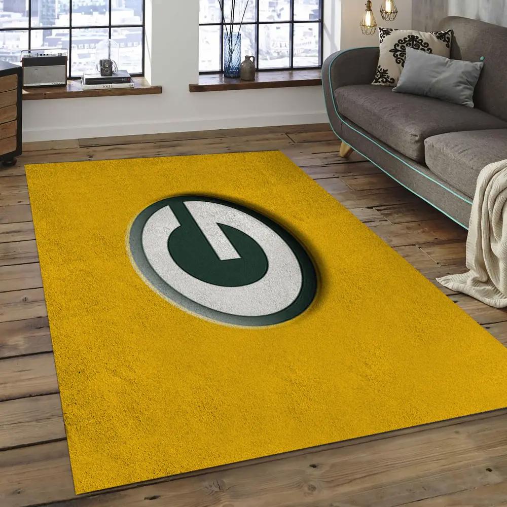 Nfl green bay packers football team logo rectangle area rug gbp28 Rectangle Rug