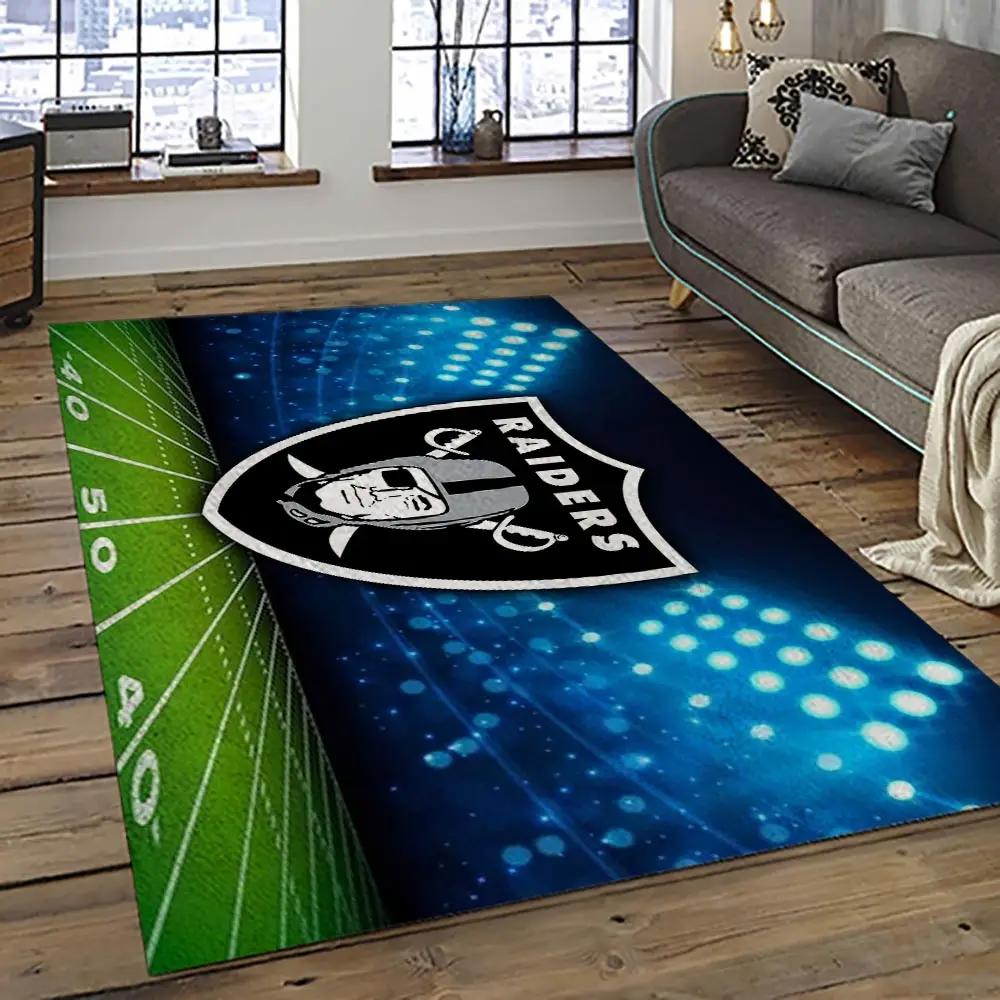 Nfl las vegas raiders football team logo sport carpet area rug home decor best gift for friends lvr67 Rectangle Rug