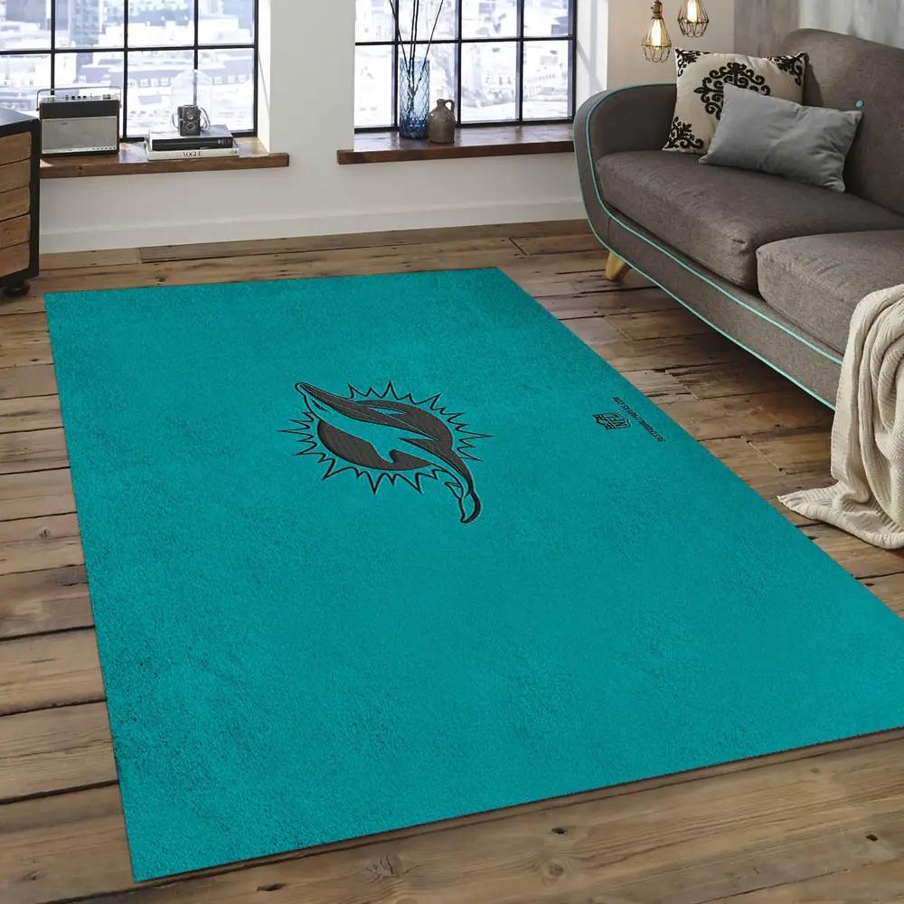 Nfl miami dolphins football team logo rectangle area rug mmd01 Rectangle Rug