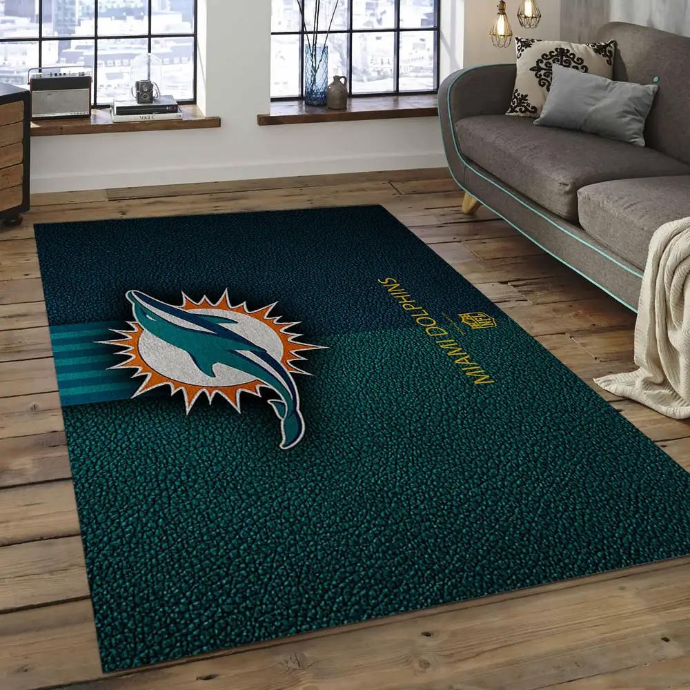 Nfl miami dolphins football team logo rectangle area rug mmd18 Rectangle Rug