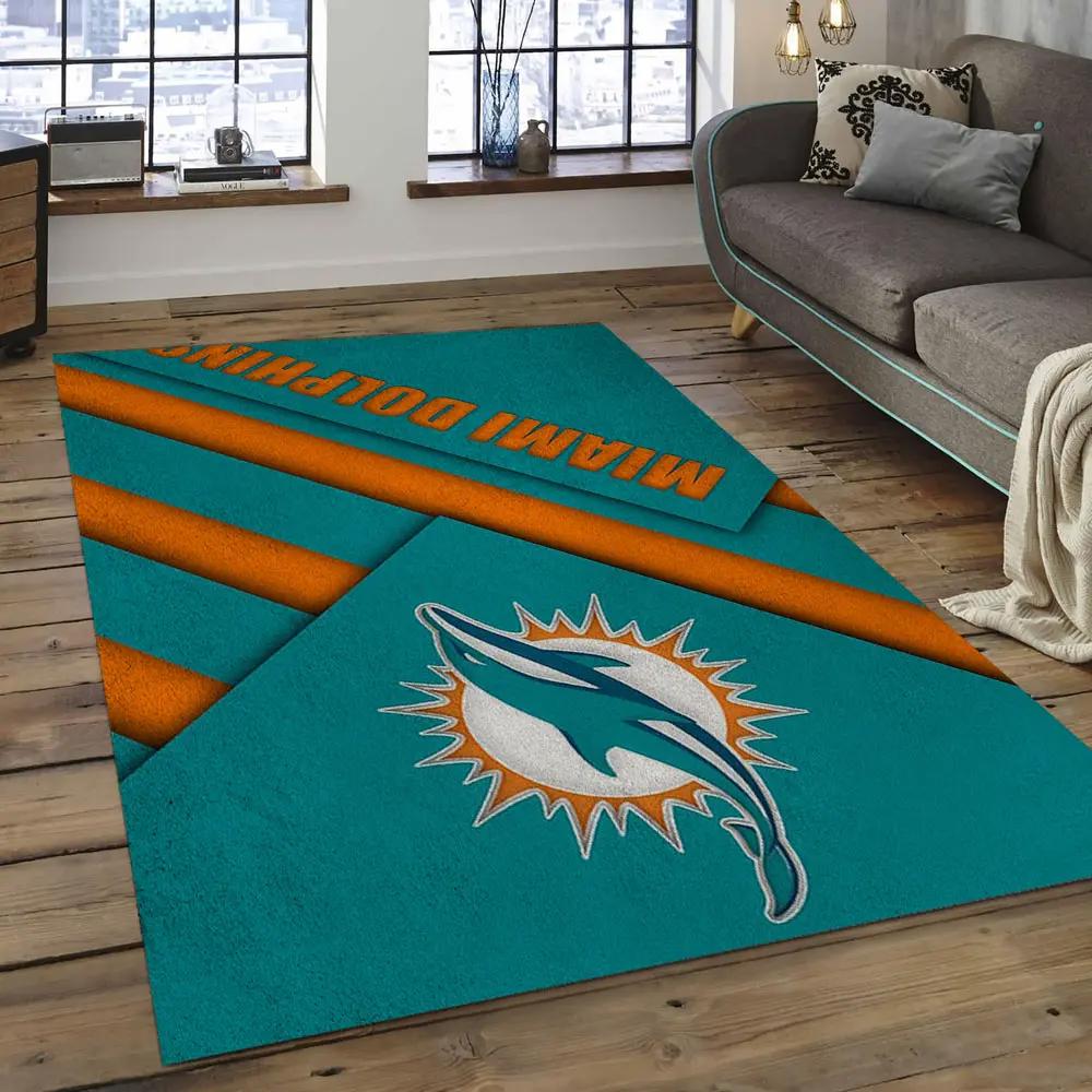 Nfl miami dolphins football team logo rectangle area rug mmd27 Rectangle Rug