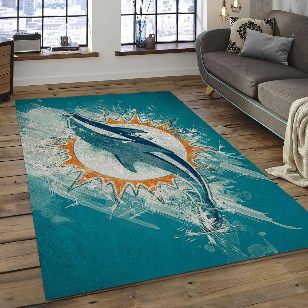 Nfl miami dolphins football team logo rectangle area rug mmd30 Rectangle Rug