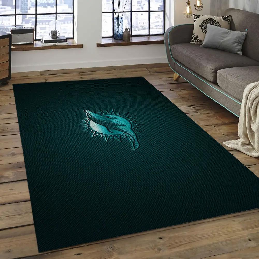 Nfl miami dolphins football team logo rectangle area rug mmd33 Rectangle Rug