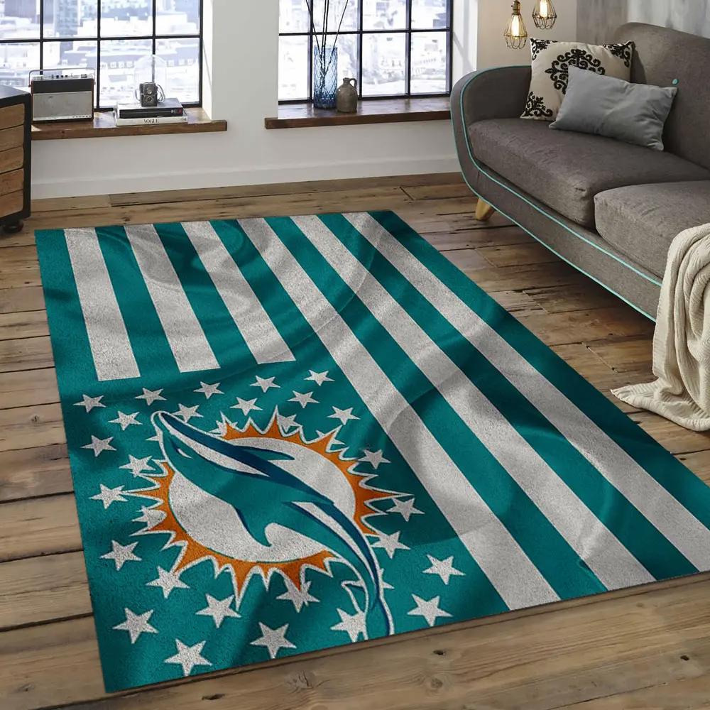 Nfl miami dolphins football team logo rectangle area rug mmd35 Rectangle Rug