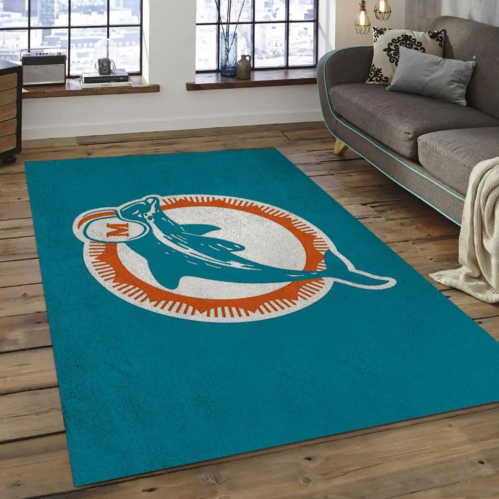 Nfl miami dolphins football team logo rectangle area rug mmd37 Rectangle Rug