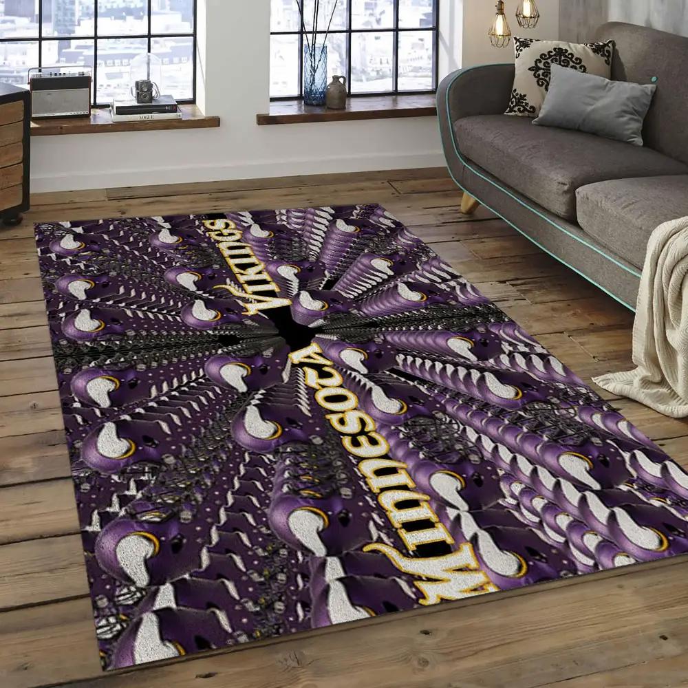 Nfl minnesota vikings football team logo rectangle area mv23 Rectangle Rug