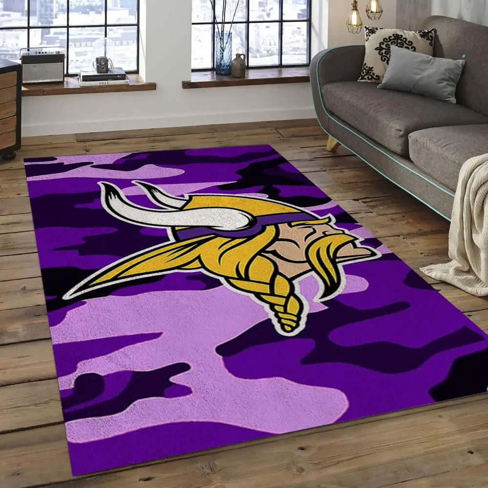 Nfl minnesota vikings football team logo rectangle area mv38 Rectangle Rug