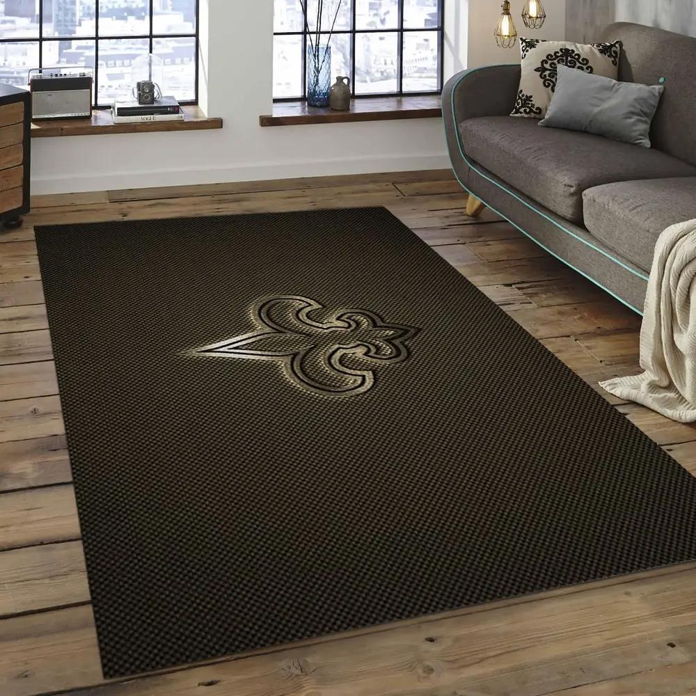 Nfl new orleans saints football team logo rectangle area rug nos11 Rectangle Rug