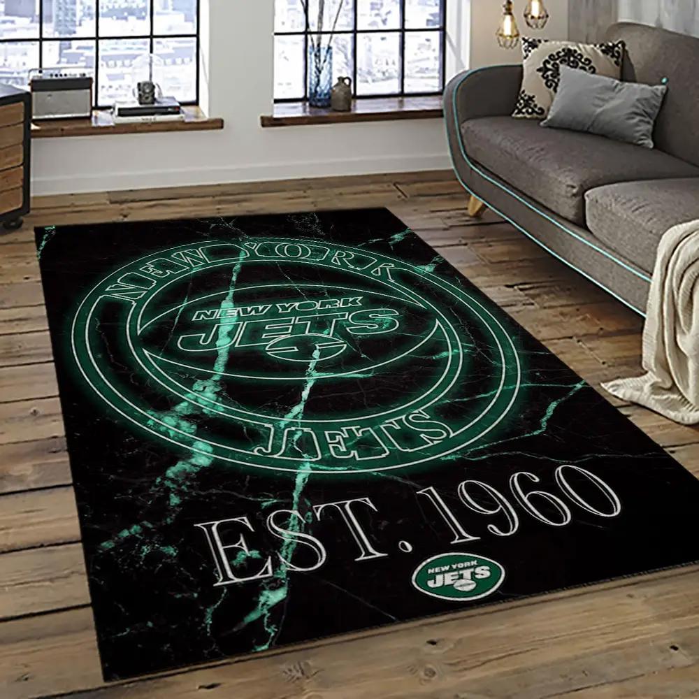 Nfl new york jets football team logo sport carpet rectangle area rug for living room nyj04 Rectangle Rug