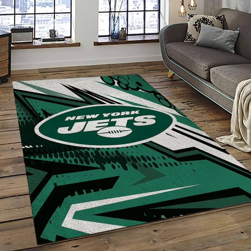 Nfl new york jets football team logo sport carpet rectangle area rug for living room nyj06 Rectangle Rug