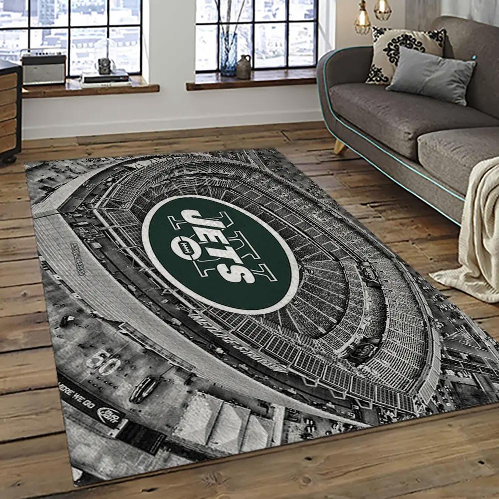 Nfl new york jets football team logo sport carpet rectangle area rug for living room nyj47 Rectangle Rug