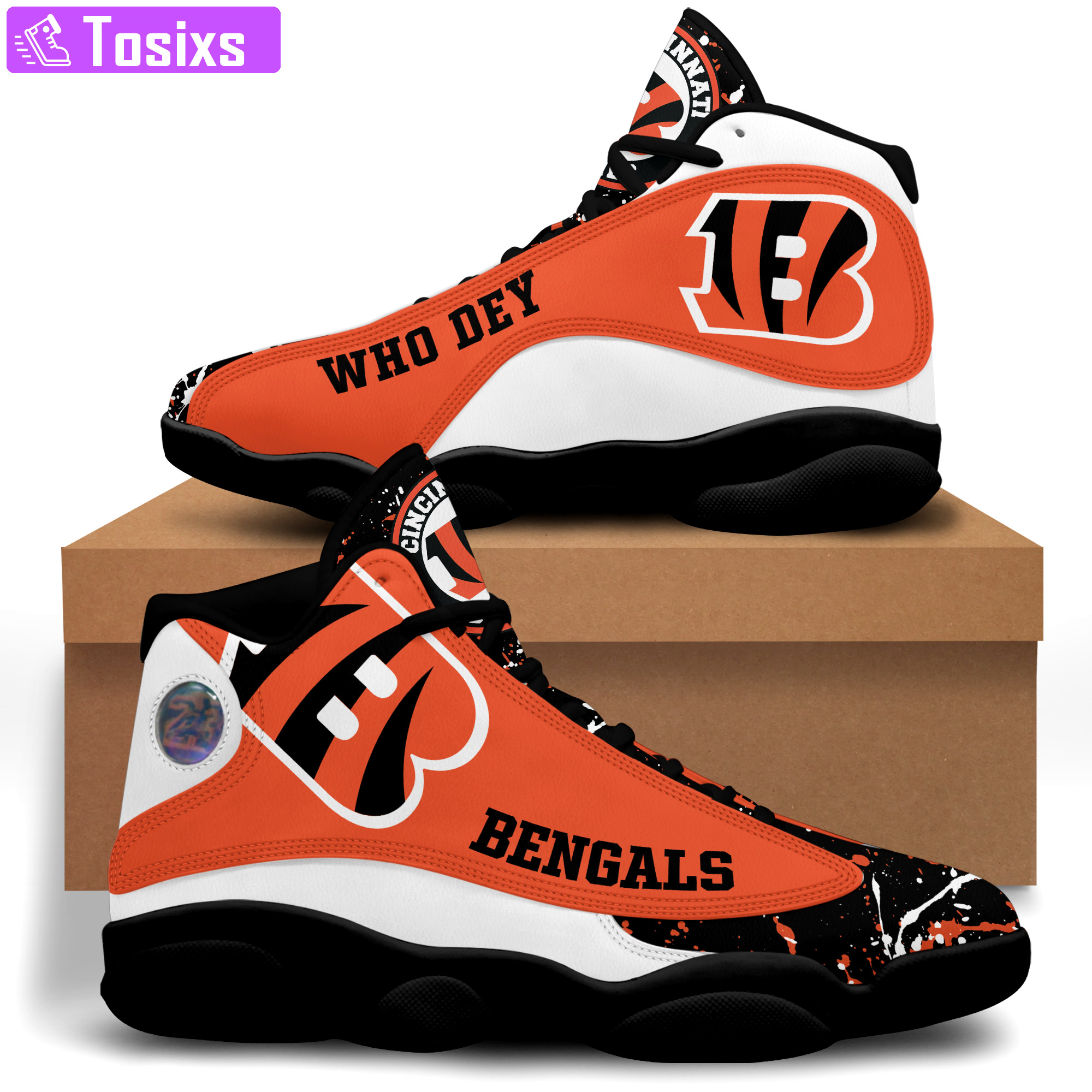 Nfl personalized your name cincinnati bengals Air Jordan 13 Gifts For Men Women Sneakers For Fans Shoes Full Size