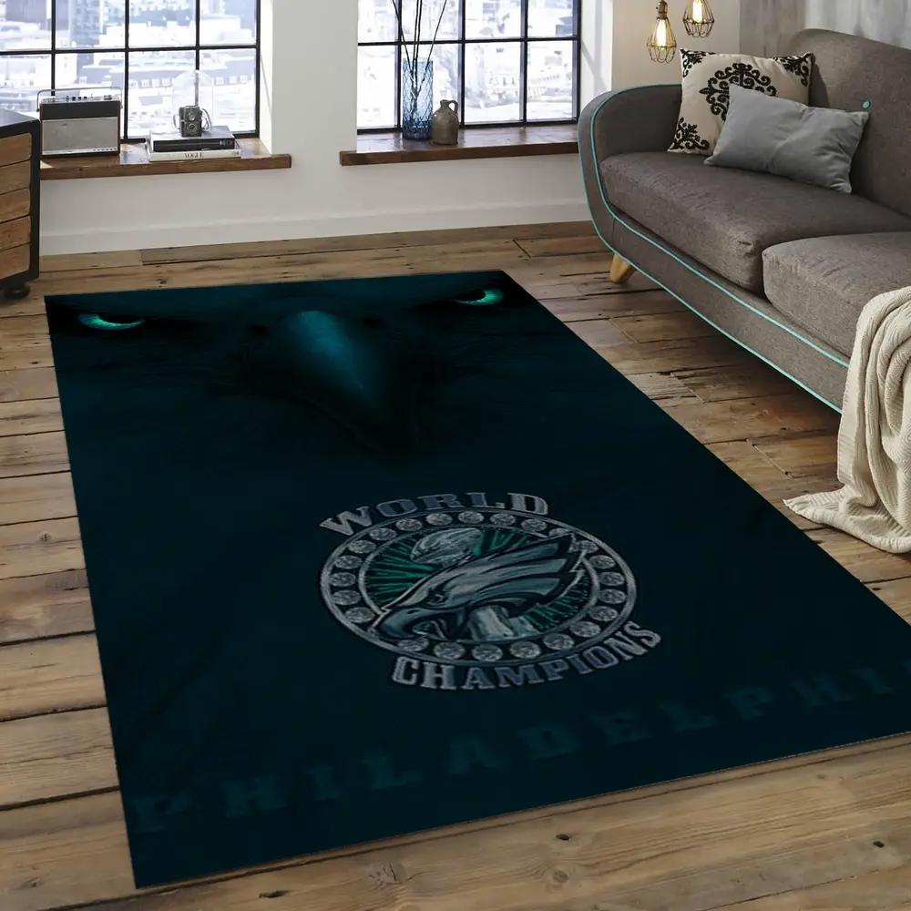 Nfl philadelphia eagles football team logo rectangle area rug pe09 Rectangle Rug