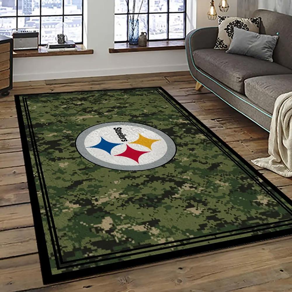 Nfl pittsburgh steelers football team logo sport carpet area rug home decor best gift for friends psf25 Rectangle Rug